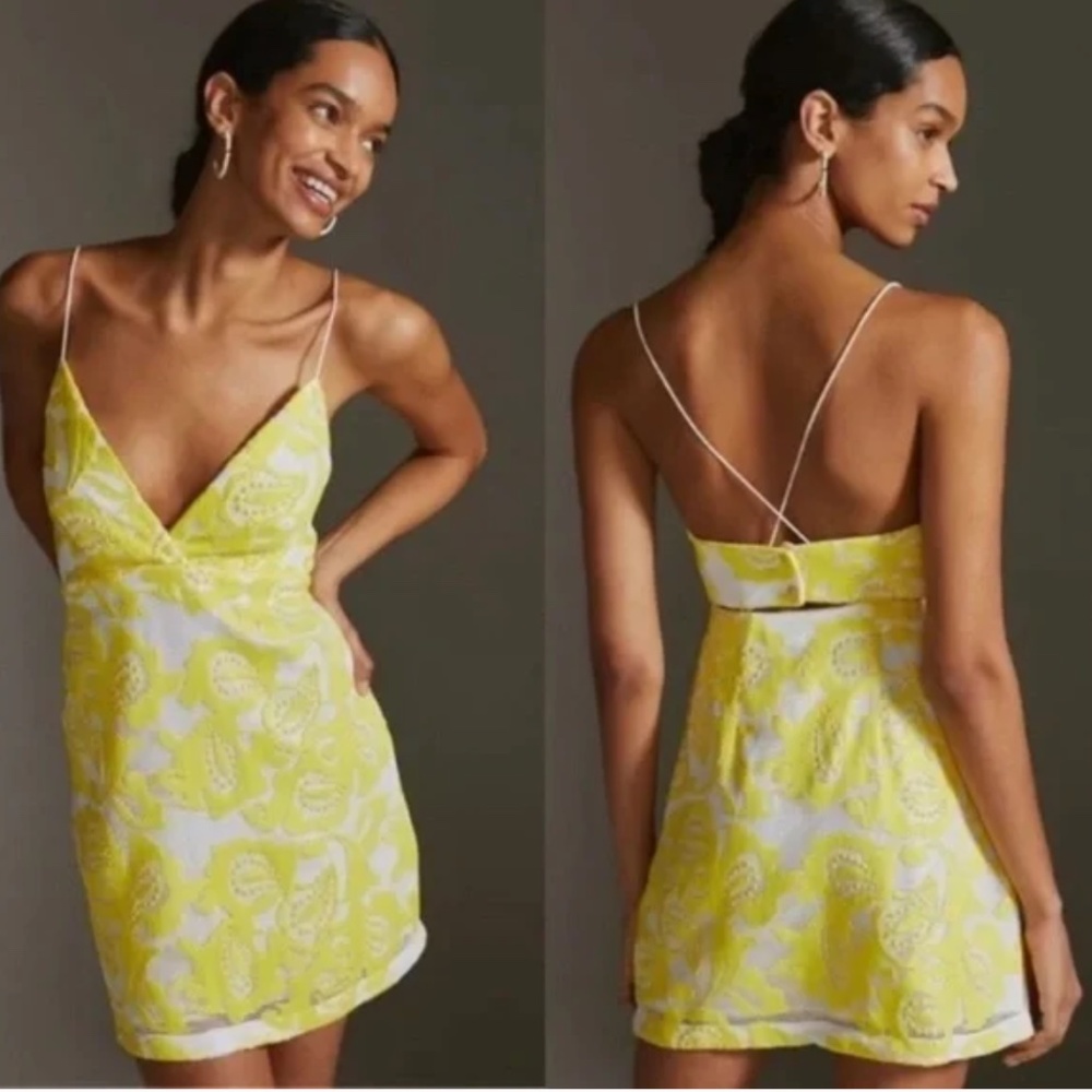 Anthropologie Maeve Strappy Lace Mini Dress